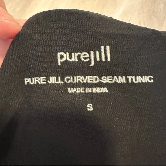 J. Jill Pure Jill Black Curved Seam Tunic Tunic Top Sz S - Picture 3 of 9